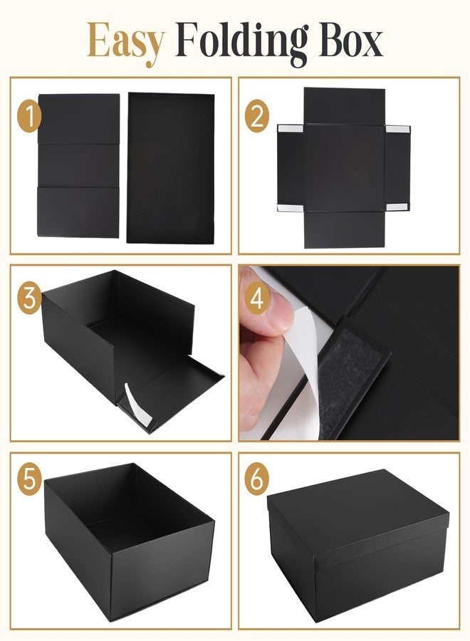 Donyang Gift Box, 16.5x13x5.5 inches Large Black Gift Boxes with Lids for Presents, Birthday Box Contains Card Ribbon Shredded Paper Filler, Gift Wrap Boxes for Valentine Mother's Day Christmas Anniversary - Image 4