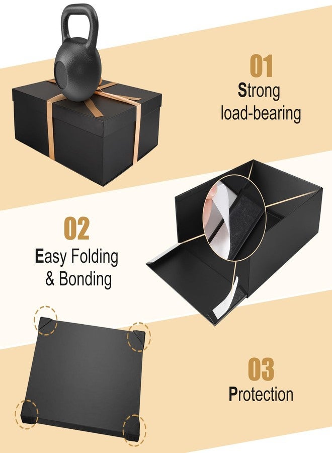 Donyang Gift Box, 16.5x13x5.5 inches Large Black Gift Boxes with Lids for Presents, Birthday Box Contains Card Ribbon Shredded Paper Filler, Gift Wrap Boxes for Valentine Mother's Day Christmas Anniversary - Image 3