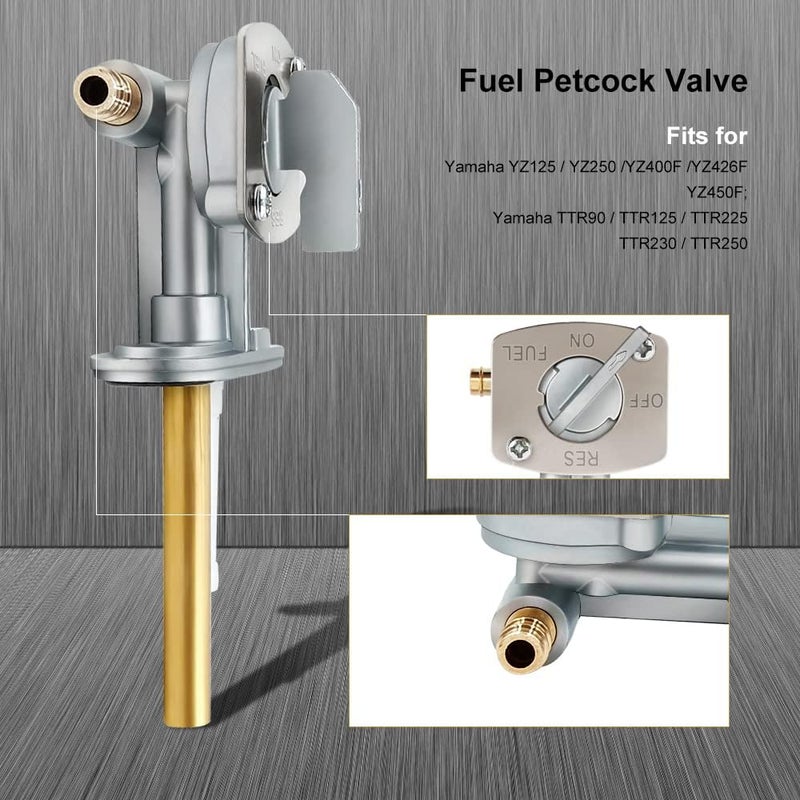 Triumilynn Fuel Petcock Valve Fits Kawasaki Suzuki Yamaha, Bayou 220 250 300 400 KLF220 KLF250 KLF300, Prairie 300 360 400, King Quad 300 LT80 LTZ250, TTR90 TTR125 TTR225 YZ125 YZ250 YFM250 YFM350 and More - Image 3