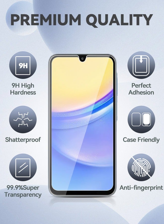 Tersely [3-Pack] 9H Tempered Glass Screen Protector for Samsung Galaxy A15 4G/5G, Case Friendly, Ultra-clear, Shatterproof Anti-Scratch Film Screen Protector - Image 4
