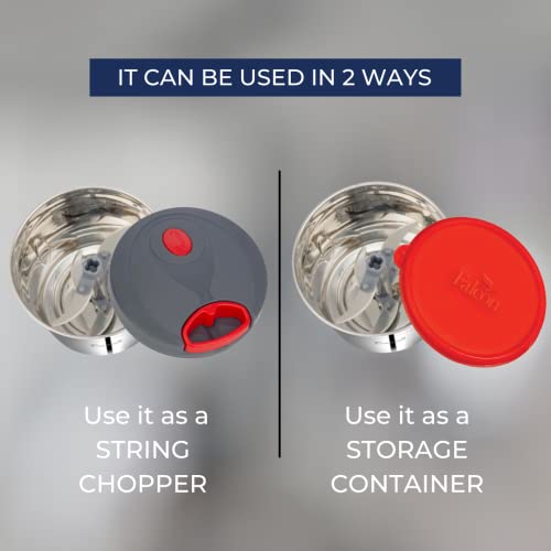 PddFalcon Food Grade Stainless Steel Handy and Compact Vegetable Chopper with 5 Blades and 6 Flow Breakers, with BIS Certified, Jindal Seal & Made in India (900ml, Red) - Image 3