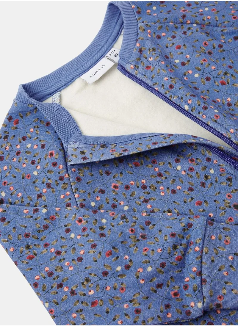 NAME IT Kids Printed Zip-Up Cardigan