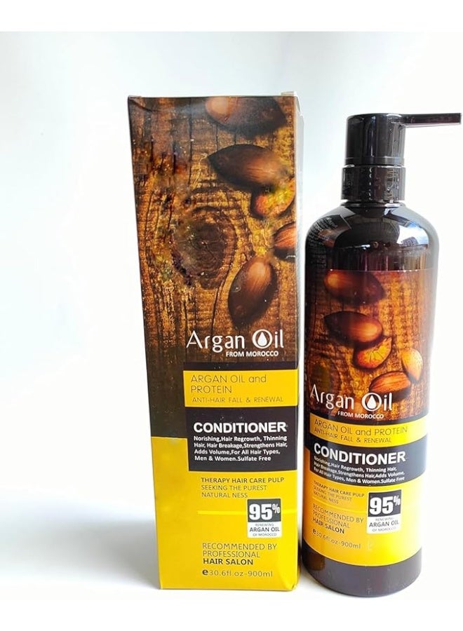 Protein queen Argan-Oil of Morocco CONDITIONER (Anti-Hair Fall & Renewal), Sulfate Free, Perfect for Damaged, Dry, Curly, Frizzy Hair - Thickening Formula for Fine/Thin Hair, Keratine Treat for Hair. - Image 1