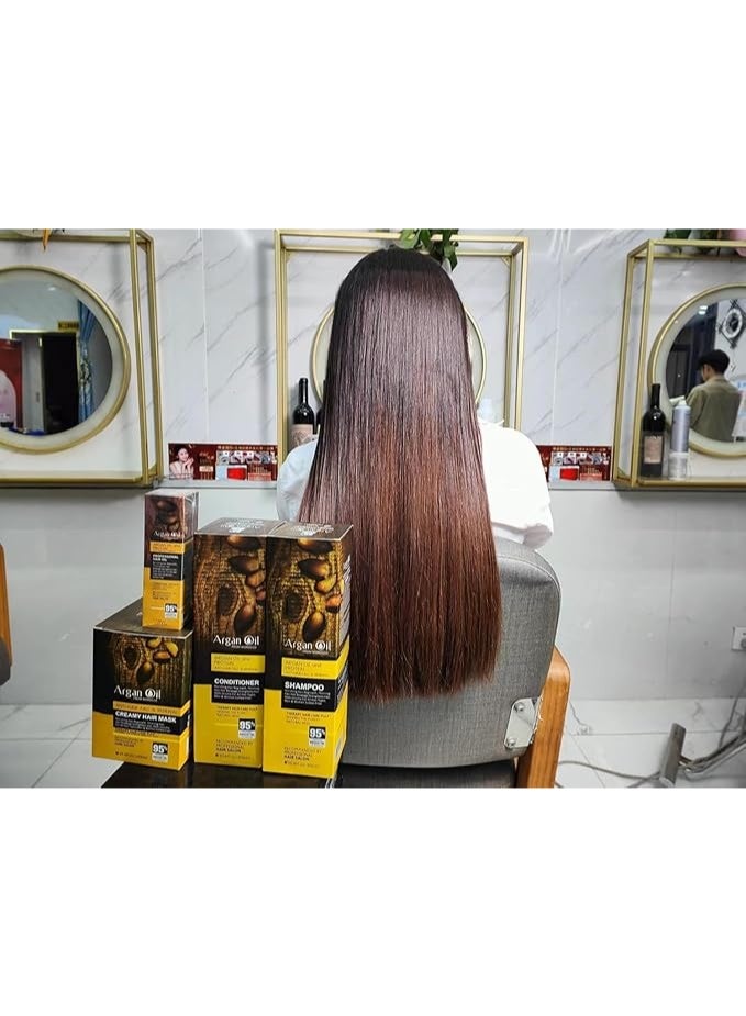 Protein queen Argan-Oil of Morocco CONDITIONER (Anti-Hair Fall & Renewal), Sulfate Free, Perfect for Damaged, Dry, Curly, Frizzy Hair - Thickening Formula for Fine/Thin Hair, Keratine Treat for Hair. - Image 3