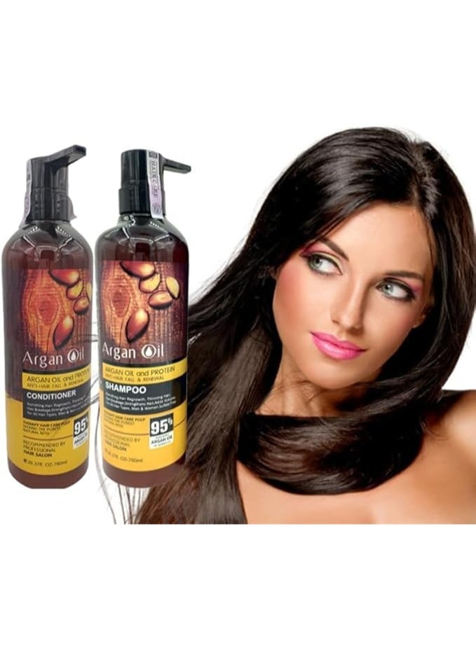 Protein queen Argan-Oil of Morocco CONDITIONER (Anti-Hair Fall & Renewal), Sulfate Free, Perfect for Damaged, Dry, Curly, Frizzy Hair - Thickening Formula for Fine/Thin Hair, Keratine Treat for Hair. - Image 4