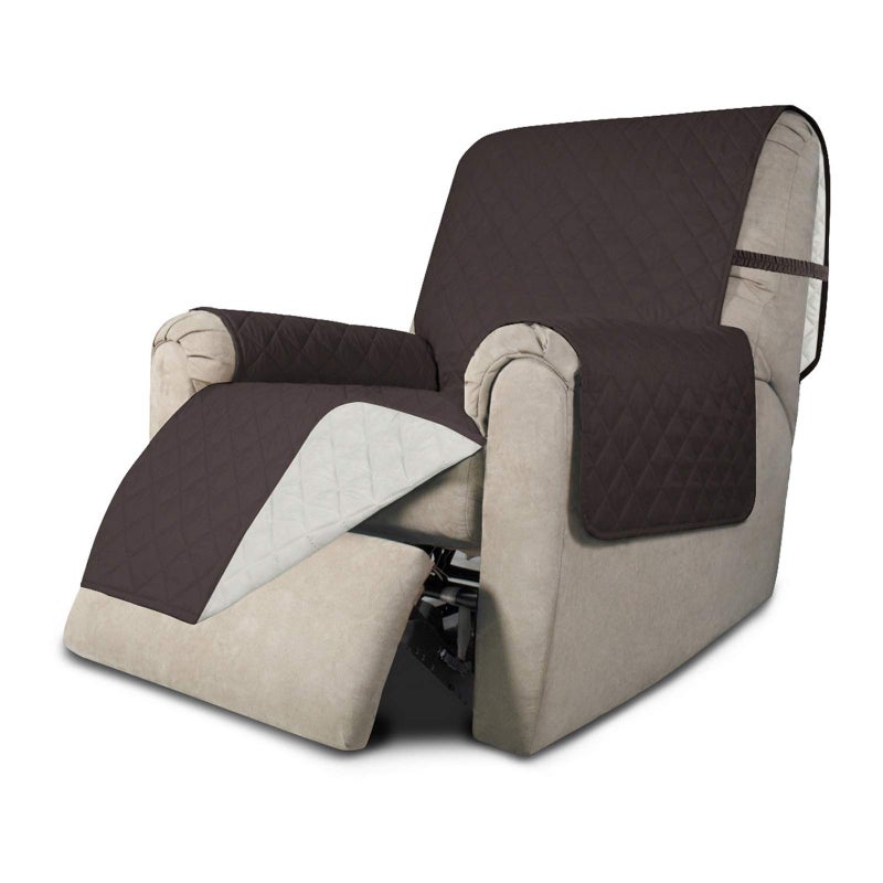 EasyGoing Recliner Sofa Slipcover Reversible Sofa Cover Water Resistant Couch Cover Furniture Protector with Elastic Straps for Pets Kids Children Dog Cat Recliner ChocolateIvory