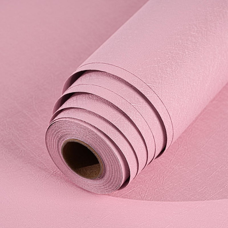 LOVADA Peel and Stick Wallpaper Pink Silk Wall Paper - 15.7 x 200 Inch Self Adhesive Wallpaper Peel and Stick, Easy to Paste Wall Contact Paper for Stand Liner, Table and Door Makeover Decor - Image 1
