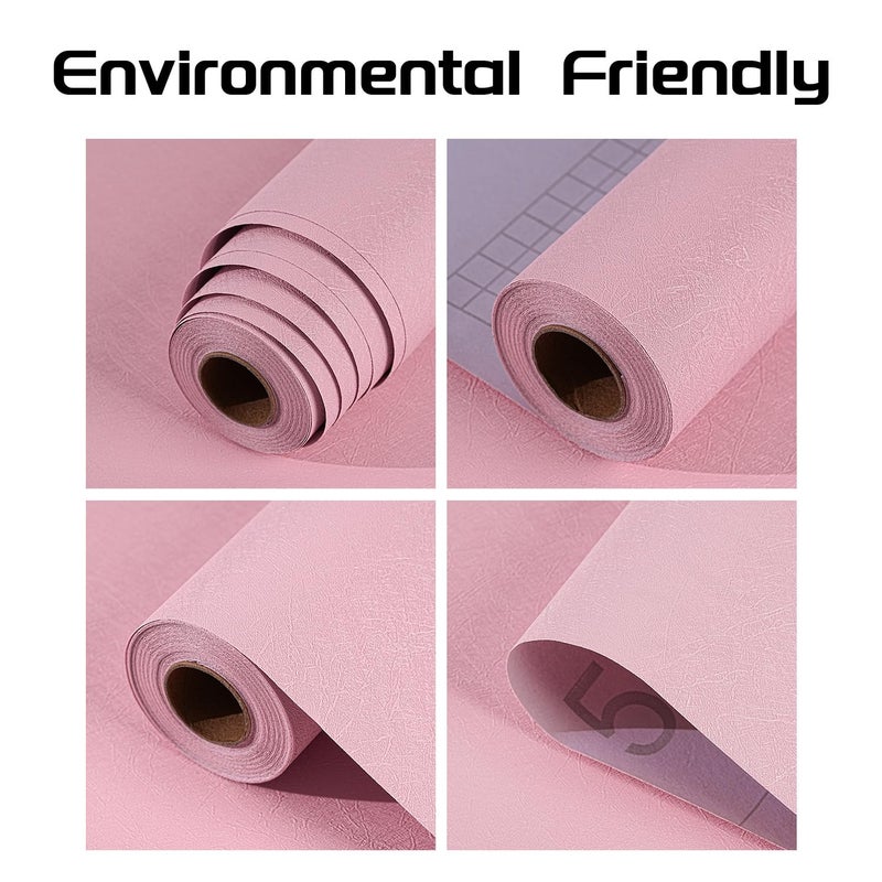 LOVADA Peel and Stick Wallpaper Pink Silk Wall Paper - 15.7 x 200 Inch Self Adhesive Wallpaper Peel and Stick, Easy to Paste Wall Contact Paper for Stand Liner, Table and Door Makeover Decor - Image 4