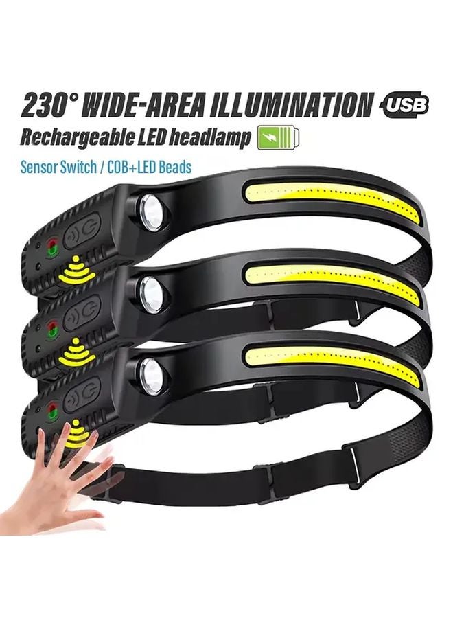 Gesture Activated Rechargeable Headlamp Lightweight Comfortable Long Battery Life Outdoor Camping - Image 2