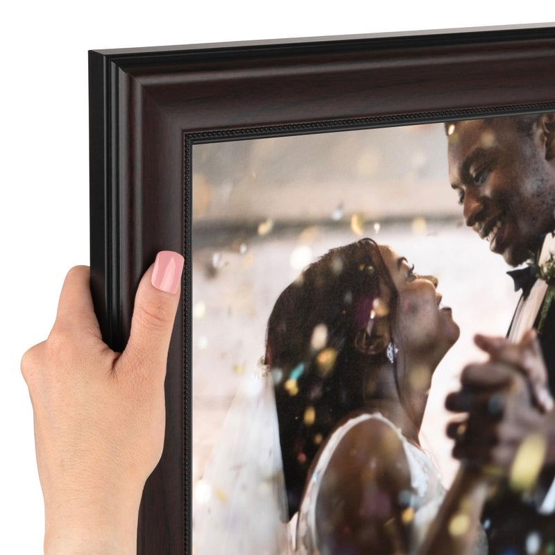 ArtToFrames 85x14 Inch Brown Picture Frame This 175 Custom Poster Frame is Mahogany and Burgundy With Beaded Lip for Your Art or Photos Comes with Regular Glass WOMN959085x14