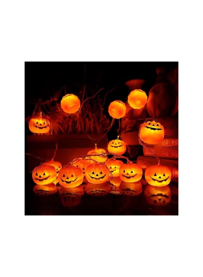 The Bros Halloween Pumpkin String Lights, 9ft 20 Led Waterproof Battery Operated Lights, 2 Modes Steady/Flickering Lights for Indoor Outdoor Bedroom Holiday Party Halloween Decoration  - Image 5