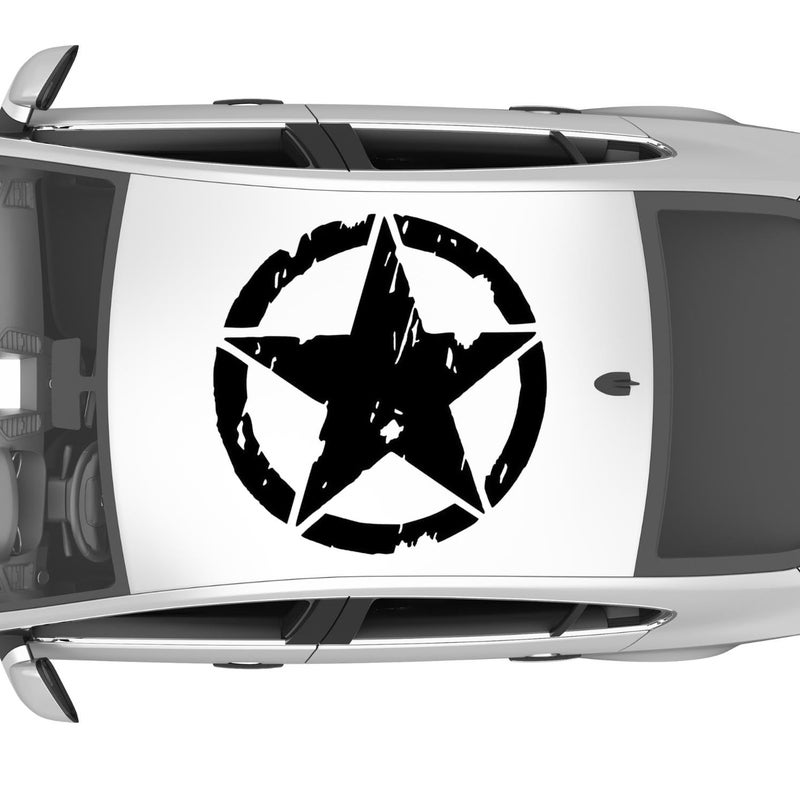 CVANU Large Military Star Sticker for Jeep Bonnet Stickers & Decal (Size:- 59X59 cm.) Black - Image 3