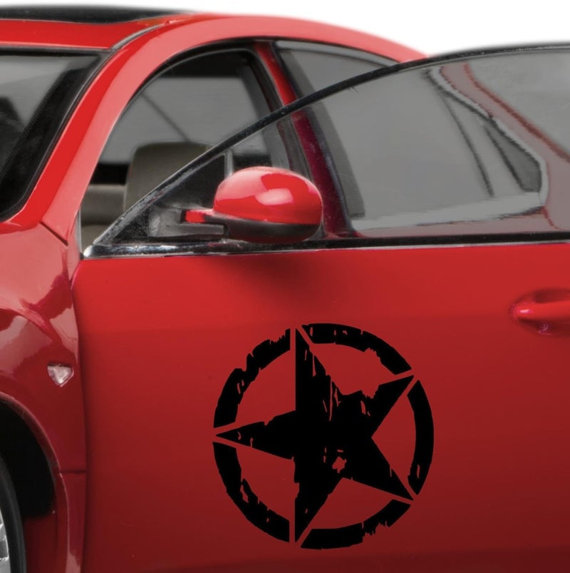 CVANU Large Military Star Sticker for Jeep Bonnet Stickers & Decal (Size:- 59X59 cm.) Black - Image 4