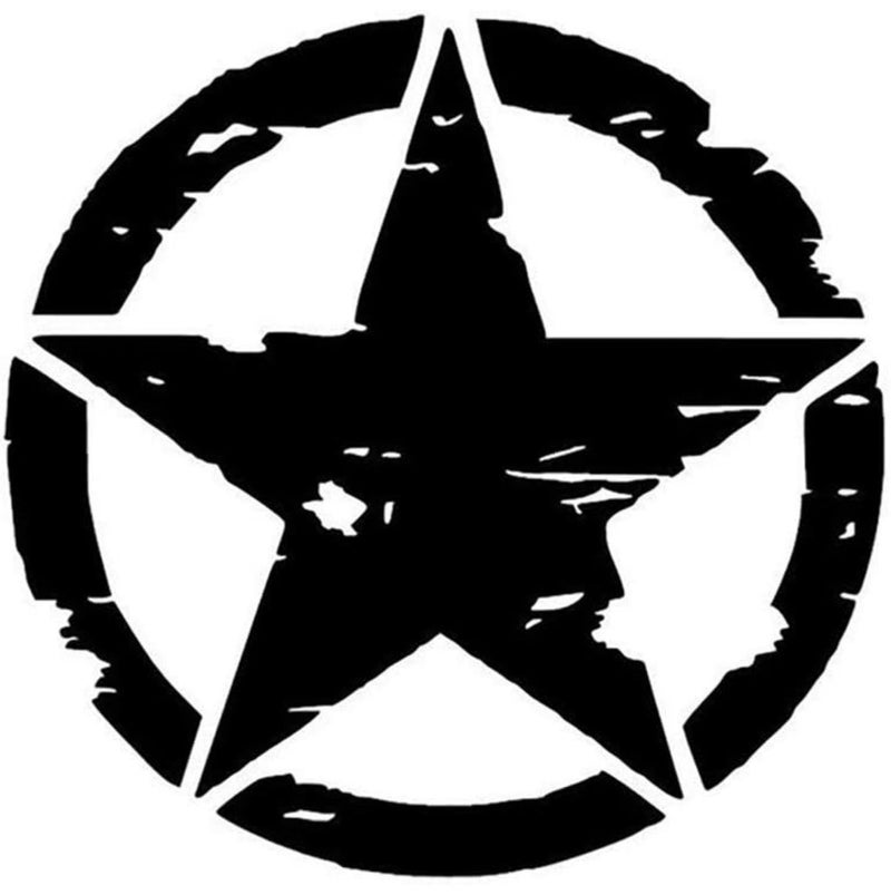 CVANU Large Military Star Sticker for Jeep Bonnet Stickers & Decal (Size:- 59X59 cm.) Black - Image 2