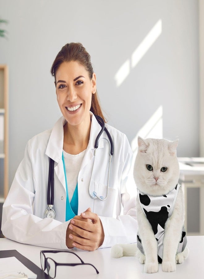 Avont Cat Recovery Suit - Kitten Onesie for Cats After Surgery, Cone of Shame Alternative Surgical Spay Suit for Female Cat, Post-Surgery or Skin Diseases Protection -Cow(M) - Image 2