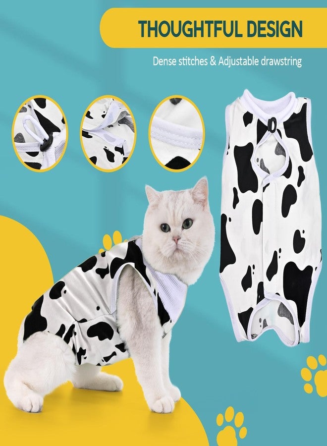 Avont Cat Recovery Suit - Kitten Onesie for Cats After Surgery, Cone of Shame Alternative Surgical Spay Suit for Female Cat, Post-Surgery or Skin Diseases Protection -Cow(M) - Image 5