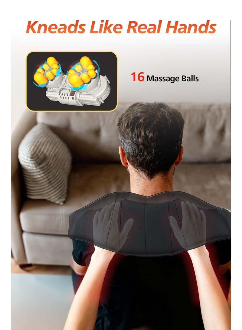 Neck Massager with Heat - 3D Kneading Shiatsu Massager for Neck, Shoulder & Back Pain Relief - Image 2