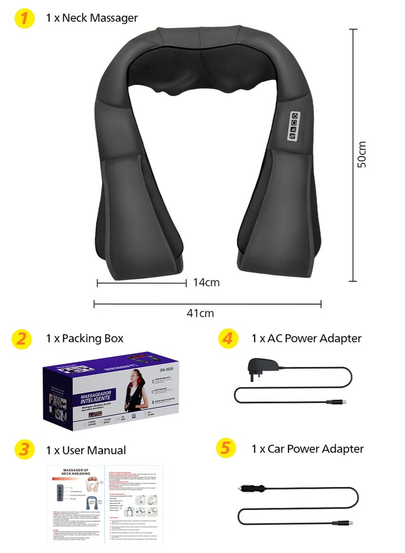 Neck Massager with Heat - 3D Kneading Shiatsu Massager for Neck, Shoulder & Back Pain Relief - Image 4