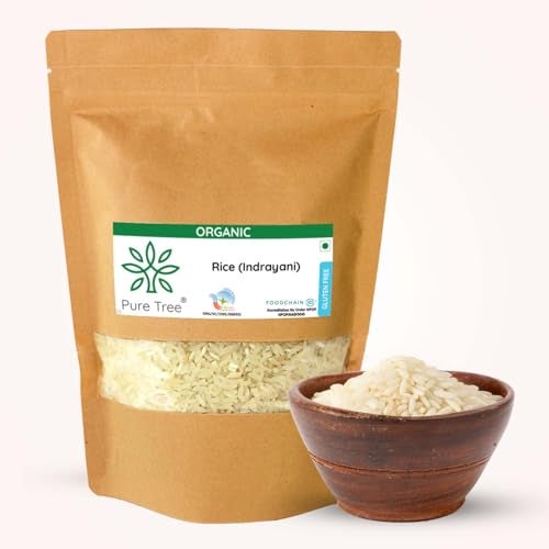 Pure Tree Certified Organic Indrayani Rice (White) | 1.8 Kg / 1800 g | Indrani Chawal | White Rice | Raw Rice Gluten Free Calorie - Image 1