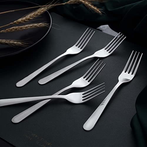 Unokit Stainless Steel Dinner Forks Silverware - 24 Pieces (7.1 Inch) Silver Dinner Forks Set of 24, Forks Set, Flatware Forks for Home, Kitchen or Restaurant, Mirror Polished, Dishwasher Safe - Image 5