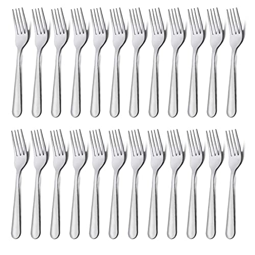 Unokit Stainless Steel Dinner Forks Silverware - 24 Pieces (7.1 Inch) Silver Dinner Forks Set of 24, Forks Set, Flatware Forks for Home, Kitchen or Restaurant, Mirror Polished, Dishwasher Safe - Image 1
