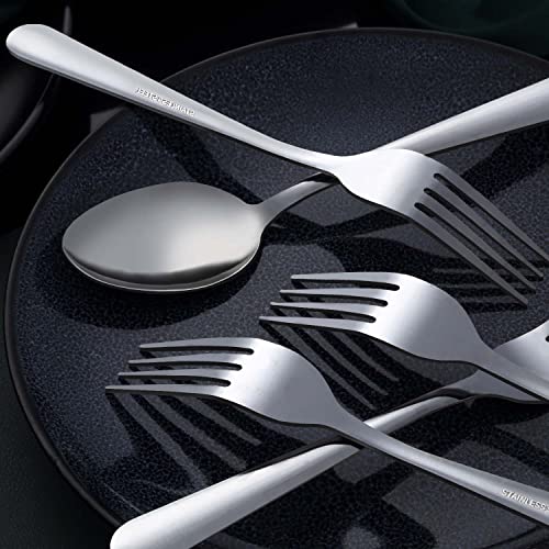 Unokit Stainless Steel Dinner Forks Silverware - 24 Pieces (7.1 Inch) Silver Dinner Forks Set of 24, Forks Set, Flatware Forks for Home, Kitchen or Restaurant, Mirror Polished, Dishwasher Safe - Image 4