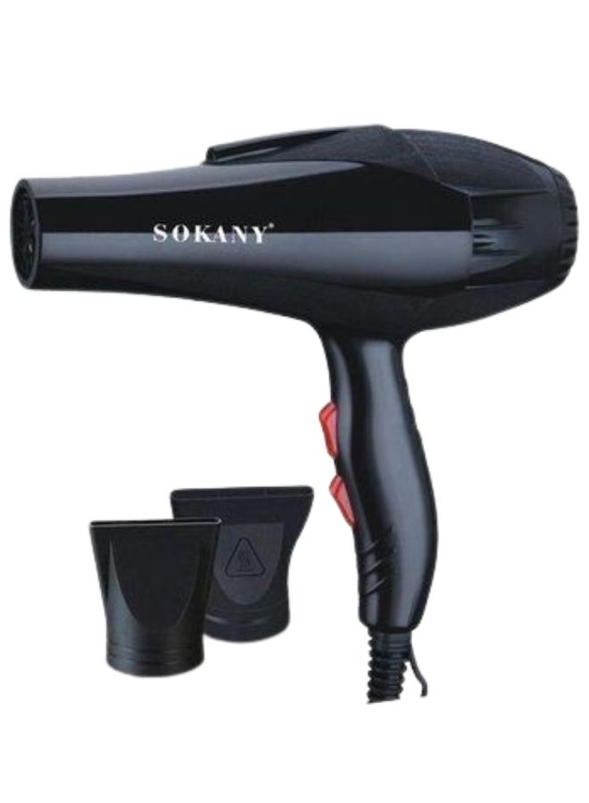 سوكاني مجفف شعر أيوني احترافي HS-3618 بقوة 2300 واط - مجفف شعر سريع الجفاف مع مستوى ضوضاء منخفض، سرعتان و3 إعدادات للحرارة، وظيفة الهواء الساخن والبارد، فوهة توزيع الهواء، بلاستيك مقاوم للحرارة، محرك قوي، تصميم عصري أنيق - Image 1