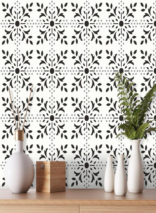 MORCART Peel and Stick Floor Tile, 7.87"x 7.87" Vinyl Flooring Waterproof DIY Flooring for Bathroom, Kitchen, Fireplace, Stairs, Bedrooms, Wall, Pantry Room - 20 Pcs Black White Gray - Image 4