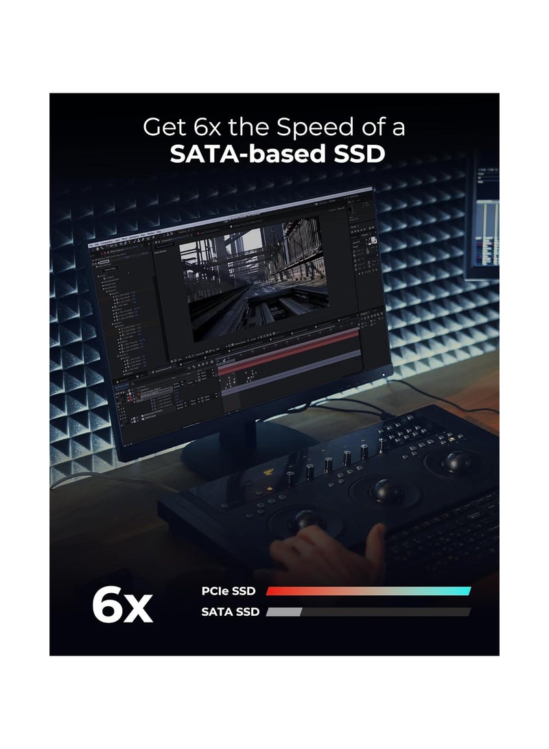 ليكسار قرص صلب داخلي Lexar NM610PRO سعة 500GB، M.2 2280 PCIe Gen3x4 NVMe 1.4، سرعة قراءة تصل إلى 3300MB/s، سرعة كتابة تصل إلى 1700MB/s، أقراص SSD داخلية بتقنية 3D NAND للكمبيوتر المحمول، سطح المكتب، الكمبيوتر - Image 4