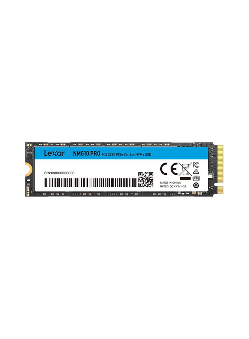 ليكسار قرص صلب داخلي Lexar NM610PRO سعة 500GB، M.2 2280 PCIe Gen3x4 NVMe 1.4، سرعة قراءة تصل إلى 3300MB/s، سرعة كتابة تصل إلى 1700MB/s، أقراص SSD داخلية بتقنية 3D NAND للكمبيوتر المحمول، سطح المكتب، الكمبيوتر - Image 1