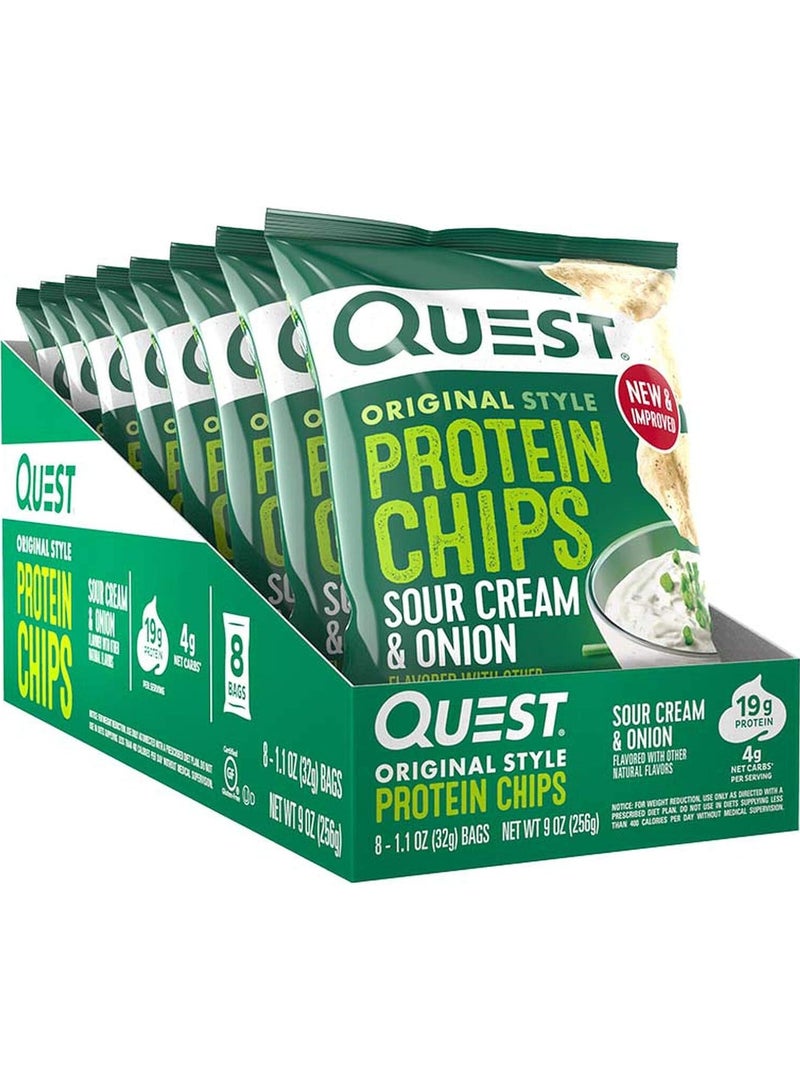 Quest Tortilla Style Protein Chips  Sour Cream & Onion (Pack of 8) - Image 1