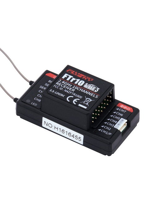 FlySky FTR10 2.4G 10CH AFHDS 3 RC Receiver Dual Antenna Support i-BUS/S-BUS/PPM Output for PL18 Transmitter RC Drone Airplane Helicopter