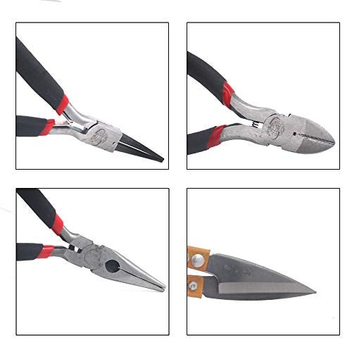 Miular Jewelry Pliers Set: Round Nose, Wire Cutters, Needle Nose, U Sewing Scissors & Jump Ring Opener - Black, Ergonomic Grip, Limited Warranty - Image 4