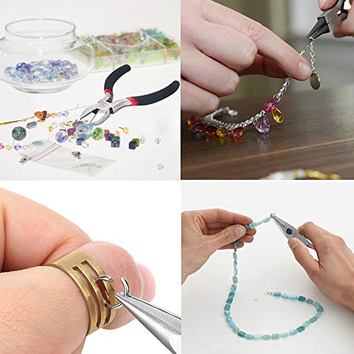 Miular Jewelry Pliers Set: Round Nose, Wire Cutters, Needle Nose, U Sewing Scissors & Jump Ring Opener - Black, Ergonomic Grip, Limited Warranty - Image 5