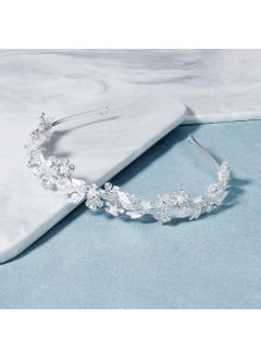 Oriamour Oriamour Bridal headband Rhinestone Hair Band Bridal Headpieces for Bride Hair Jewelry Accessories (Silver) 