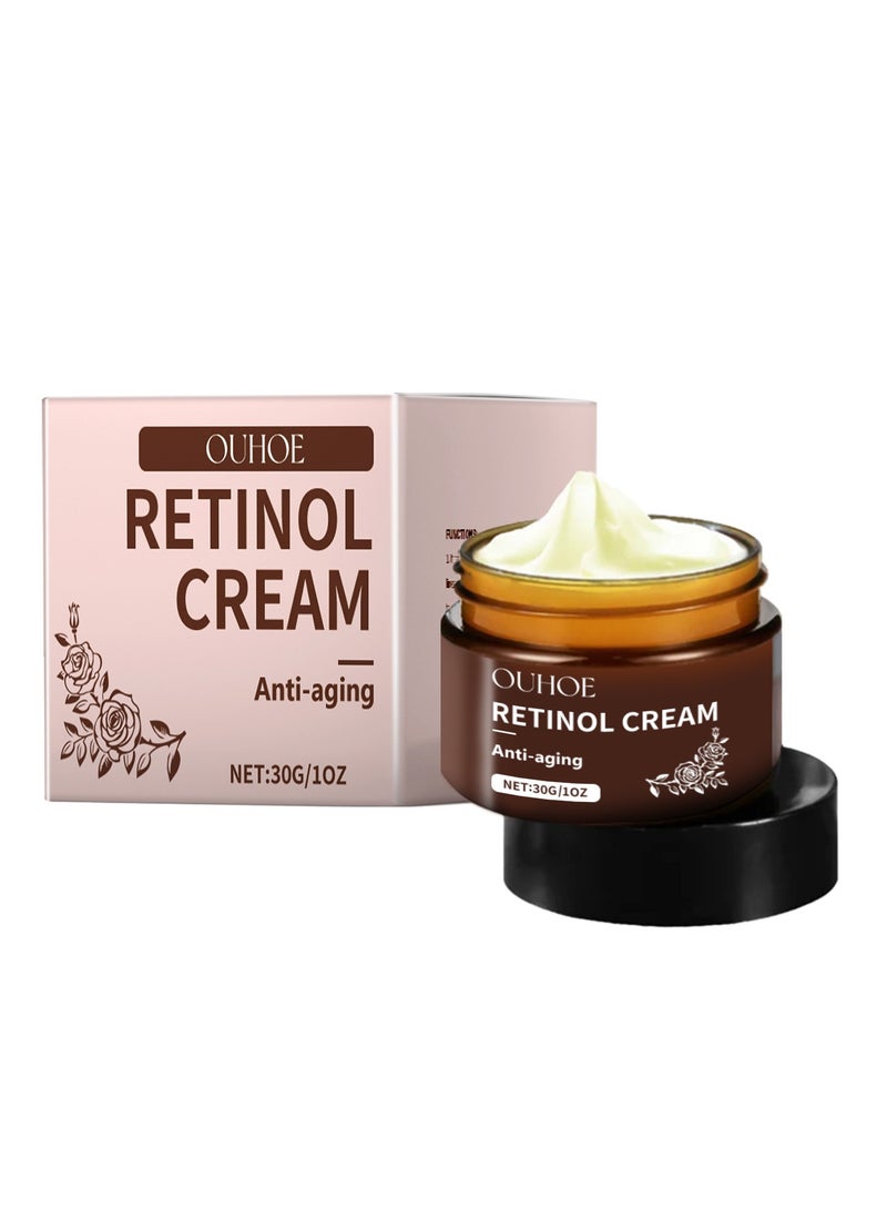 OUHOE 30g Retinol Cream, Collagen Firming Retinol Cream for Face, Melasma Lightening Anti-wrinkle Cream, Skin Tightening Lifting Hydrating, Anti-Ageing Care for a Fresh Glow and Even Complexion - Image 1