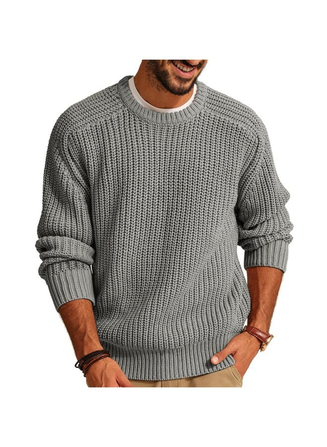 NIBEMINENT Fashion Autumn Winter  Men's Sweater Long Sleeve Round Neck Casual Men Knitted Jacquard Pullover Solid Tshirt Man Tops - Image 1