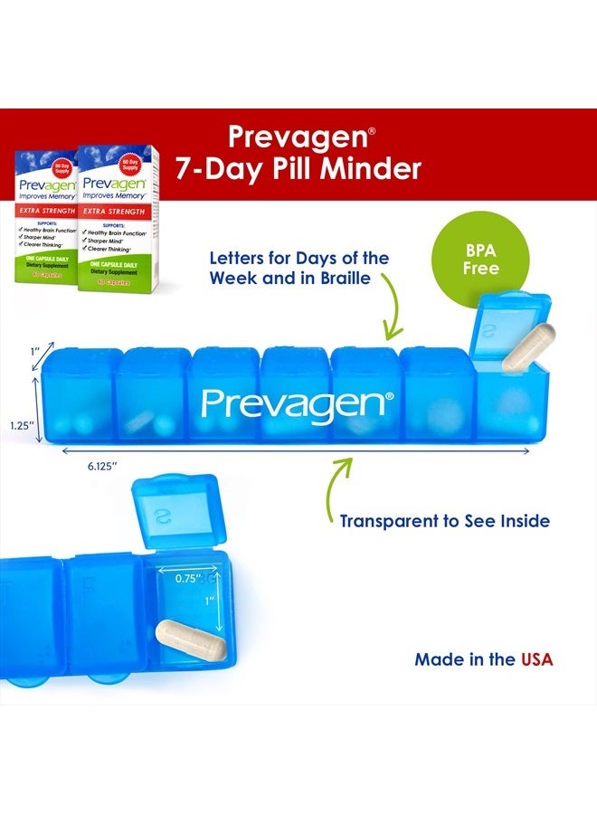 Prevagen تحسين الذاكرة - قوة إضافية 20 ملغ، 60 كبسولة 2 عبوة مع أبوأكوورين وفيتامين د وبريفاجن 7-يوم منظم حبوب | مكمل غذائي للدماغ لصحة دماغ أفضل، يدعم وظيفة الدماغ الصحية - Image 3