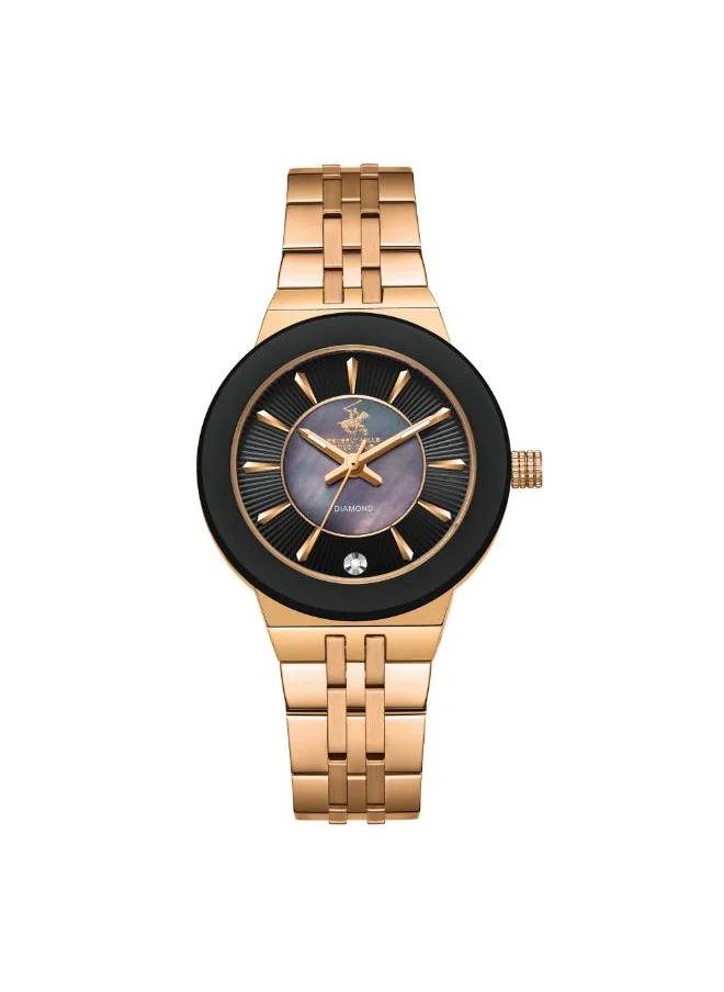 BEVERLY HILLS POLO CLUB BEVERLY HILLS POLO CLUB BP3689X.450 Women's Analog Display Watch & Metal Strap Rose Gold