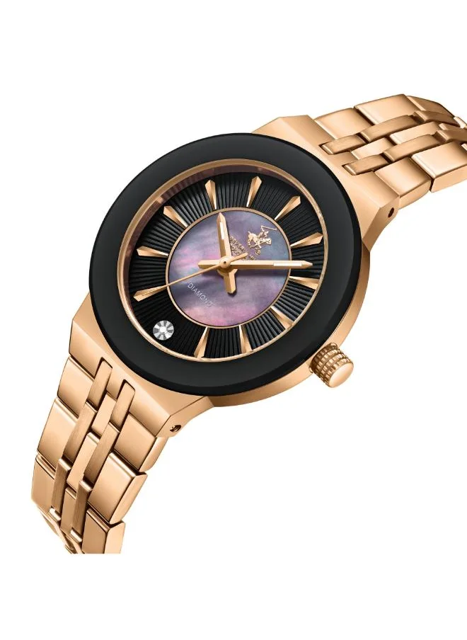 BEVERLY HILLS POLO CLUB BEVERLY HILLS POLO CLUB BP3689X.450 Women's Analog Display Watch & Metal Strap Rose Gold