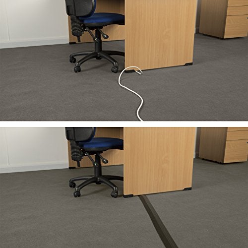 D-Line 6ft Floor Cord Cover, Made in USA Linkable Cable Protector, Hide Extension Cords, Protect Cords, Prevent Cable Trips, Cord Hider, Heavy Duty - Cord Cavity = 0.56" (W) x 0.35" (H) - Black - Image 4