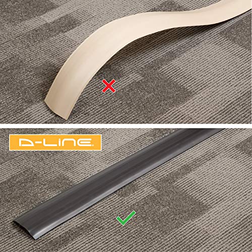 D-Line 6ft Floor Cord Cover, Made in USA Linkable Cable Protector, Hide Extension Cords, Protect Cords, Prevent Cable Trips, Cord Hider, Heavy Duty - Cord Cavity = 0.56" (W) x 0.35" (H) - Black - Image 5