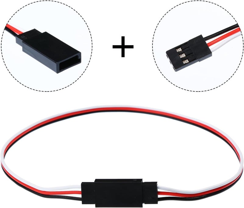 TecUnite 20 Pieces 3-pin Servo Extension Cable Wire Cord Female to Male RC Servo Extension Cord Wire Connectors for Connection Control Board Remote Control Parts, 5 Sizes(5 Sizes) - Image 3