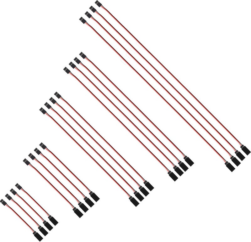 TecUnite 20 Pieces 3-pin Servo Extension Cable Wire Cord Female to Male RC Servo Extension Cord Wire Connectors for Connection Control Board Remote Control Parts, 5 Sizes(5 Sizes) - Image 1
