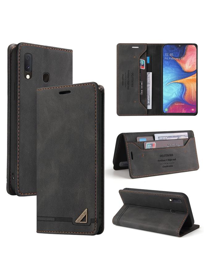 S-TOP Case For Samsung Galaxy A20e Skin Feel Anti-theft Brush Horizontal Flip Leather Case with Holder & Card Slots & Wallet - Image 1