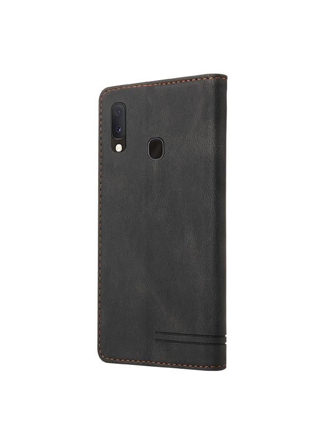S-TOP Case For Samsung Galaxy A20e Skin Feel Anti-theft Brush Horizontal Flip Leather Case with Holder & Card Slots & Wallet - Image 3