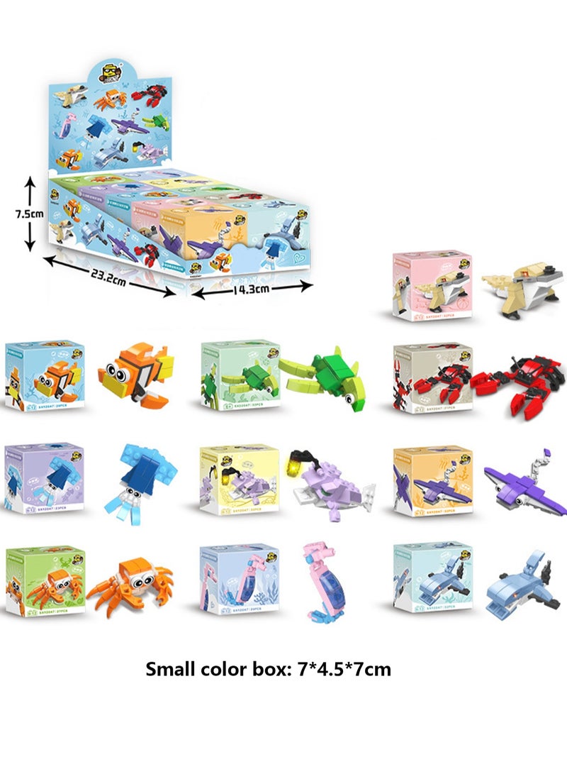 Children's Educational Small Particle Assembly Building Block Collection Set Toy(Ocean Team 10 Small Boxes)  - Image 2