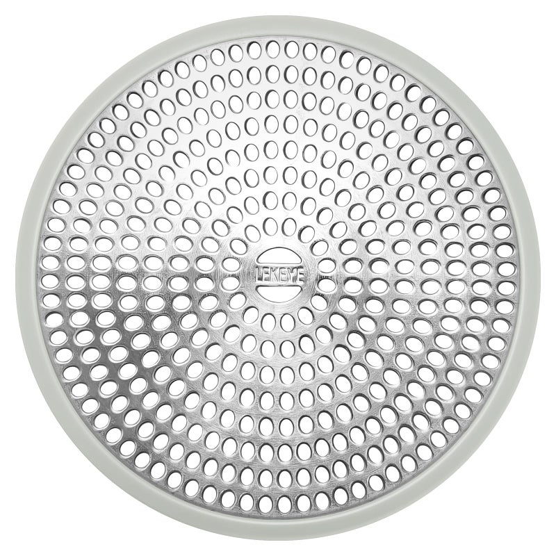 LEKEYE Shower Drain Hair Catcher | Strainer | Shower Stall Drain Cover | Bathroom Drain Protector Stainless Steel and Silicone(Light Gray) - Image 1