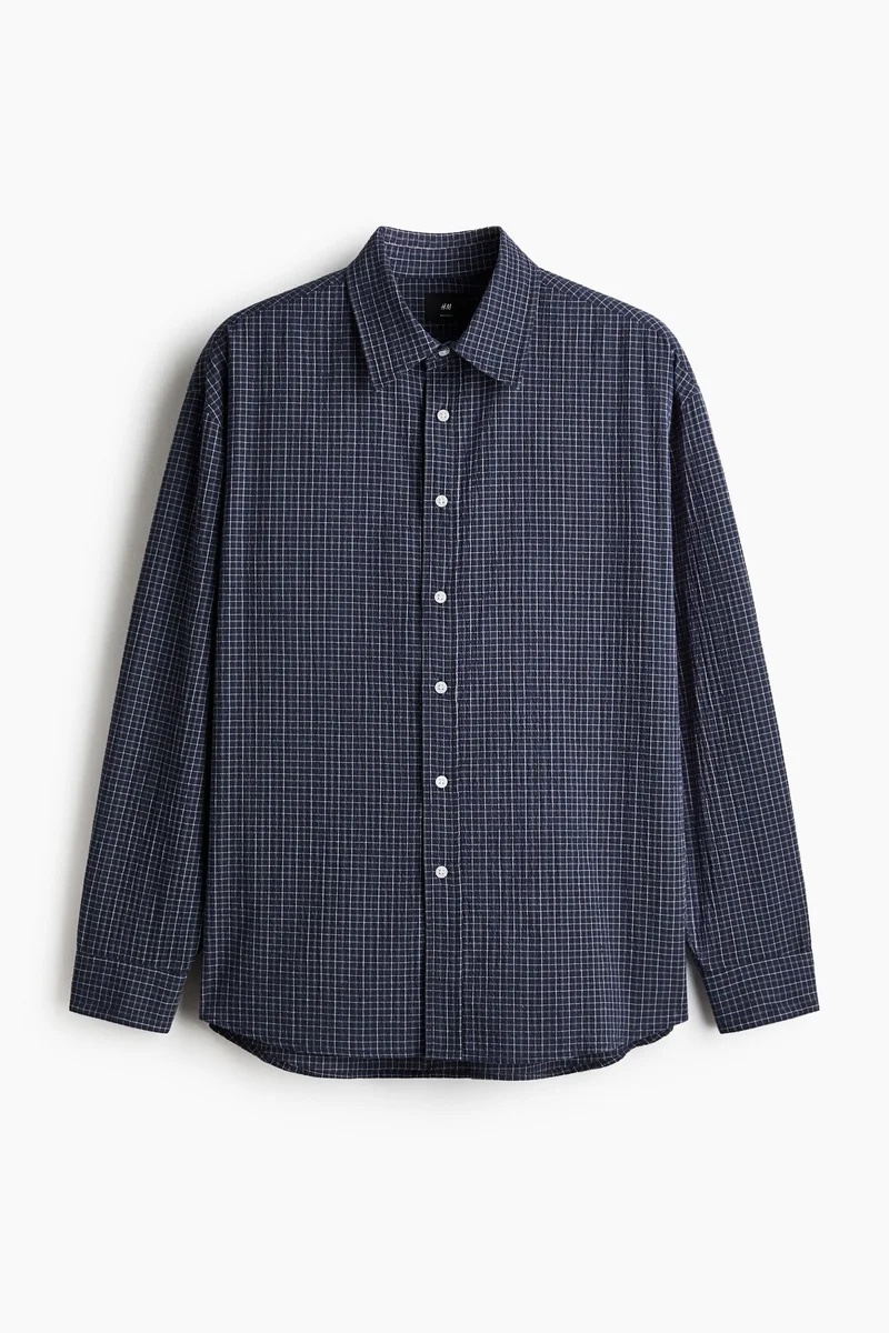 اتش اند ام قميص قطني بقصة مريحة