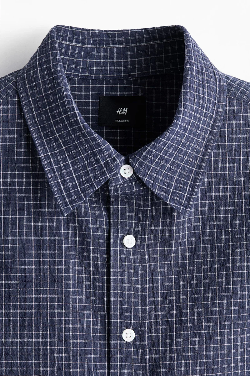 اتش اند ام قميص قطني بقصة مريحة